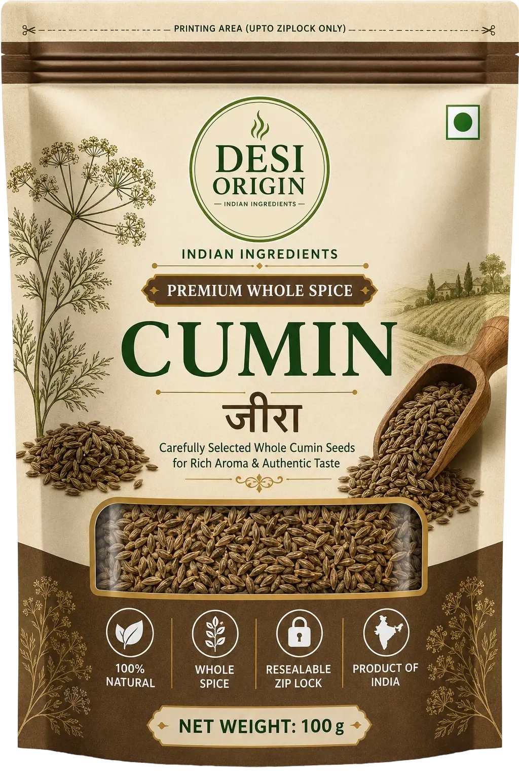 Premium Cumin Seeds (Jeera) | Whole Spice | Strong Aroma | Desi Origin